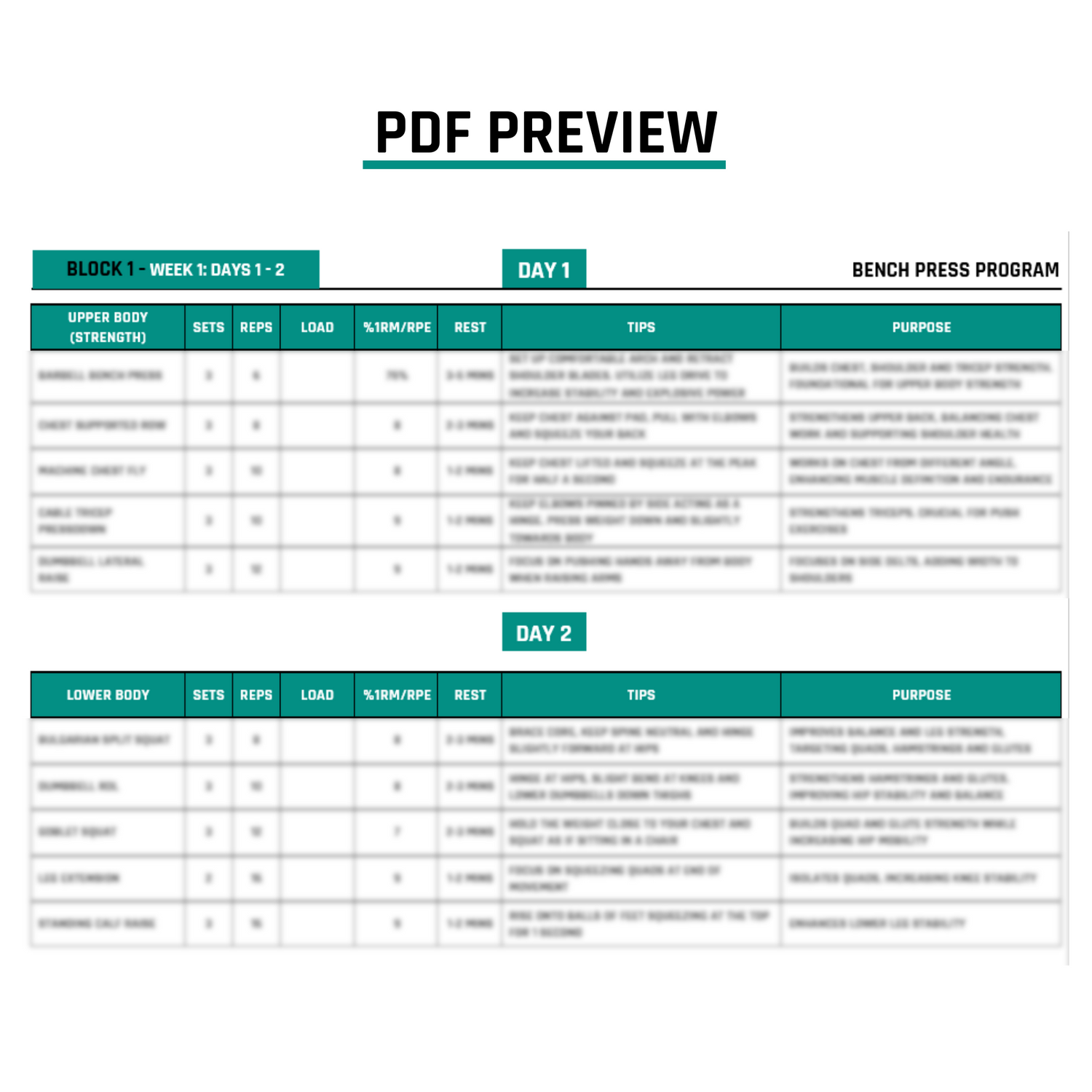 Bench Press Program (Men 35+)